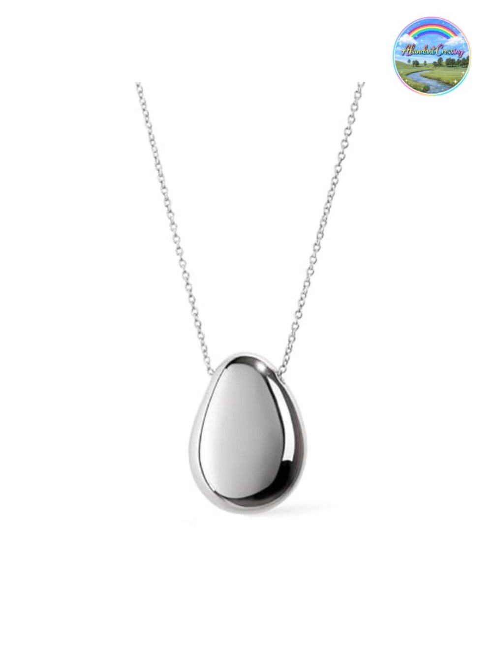 14K Gold Plated and Silver Rhodium Plated Teardrop Pendant Necklace